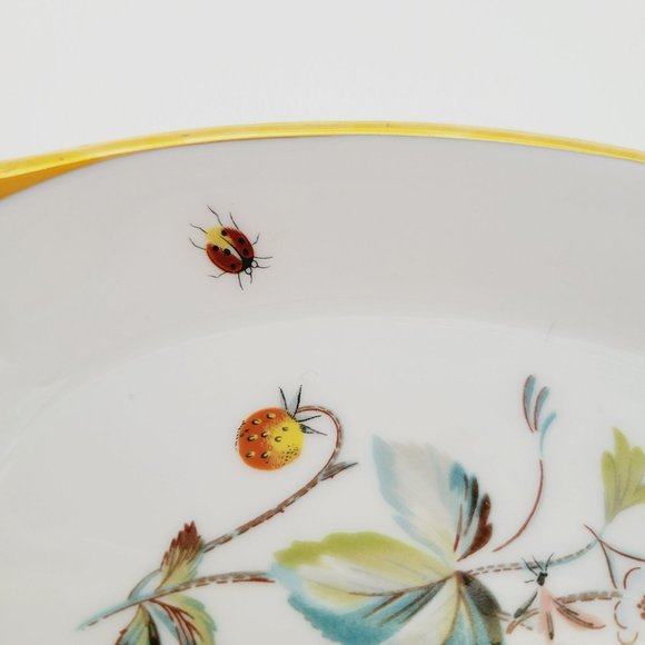 Royal Worcester Strawberry Fair Gold Trim Oval Baking Dish, Size 8, Butterfly - Picture 11 of 14